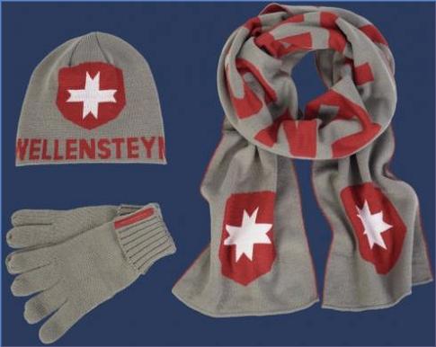 Mützen | Knit Hat Scarf Glove - Classicstrick Grey/Red - Wellensteyn Damen SMW110.L562461